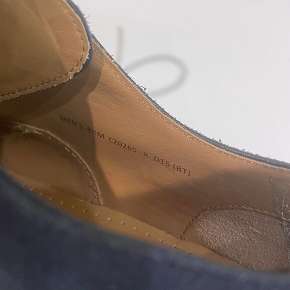 Cole Haan 8.5 M Cambridge Plain Oxford Blue Suede Leather Lace-Up Almond Toe - Picture 12 of 13